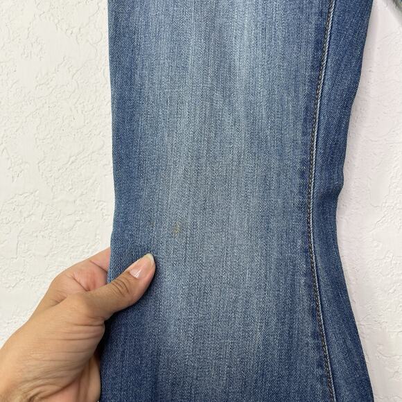 Fashion Nova only the best vibes bell bottom jeans - medium blue wash size 3 - Picture 11 of 11